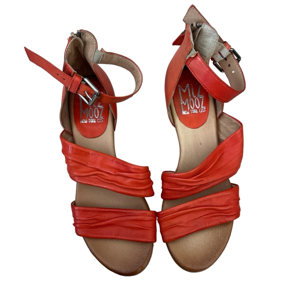 Miz Mooz Vibrant Orange Ankle Strap Sandals - Picture 6 of 12